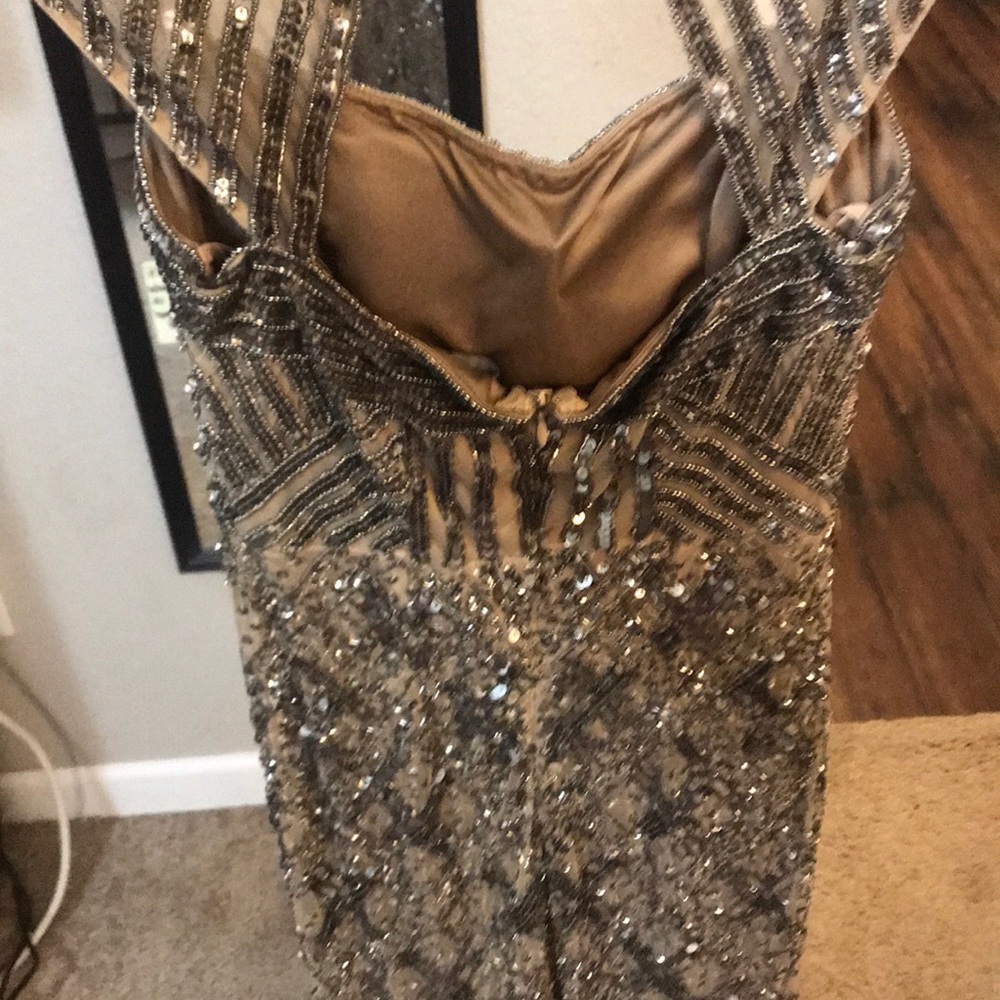 Gorgeous Champagne and Mocha Beaded Gown - Picture 5 of 5
